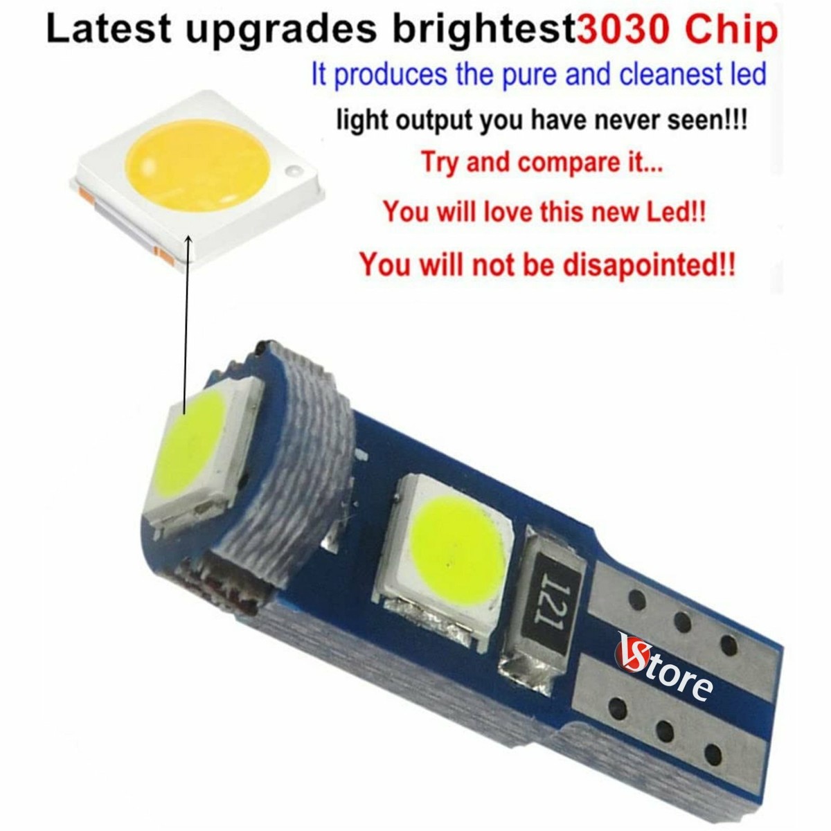 CARCHET® 10 Lampadina T5 LED SMD5050 Per Cruscotto Luce Bianca Con Portalampada