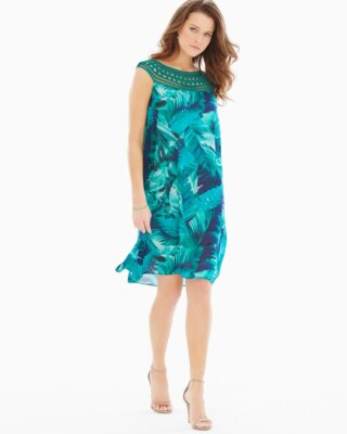 【soma】 Soma NWT Womens Chiffon Overlay Short Dress Medium Jade Green
