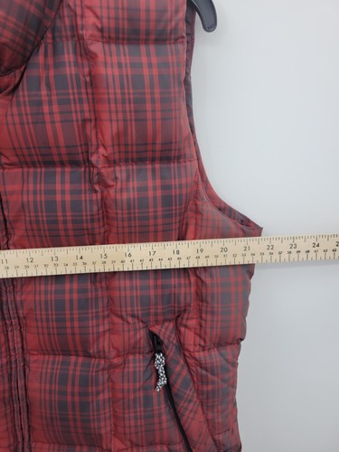 Eddie Bauer Puffer Vest Womens Medium Red Black Plaid Quilted Weather Edge - Picture 6 of 7