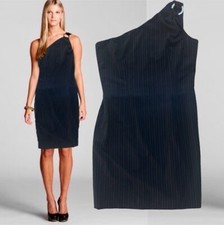 Michael Kors Logo Ring One Shoulder Suiting Dress & Bonus Belt 12