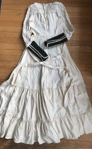 Vintage 70's Gunne Sax By Jessica Maxi Dress Renaissance Prairie Green Velvet - Picture 6 of 8
