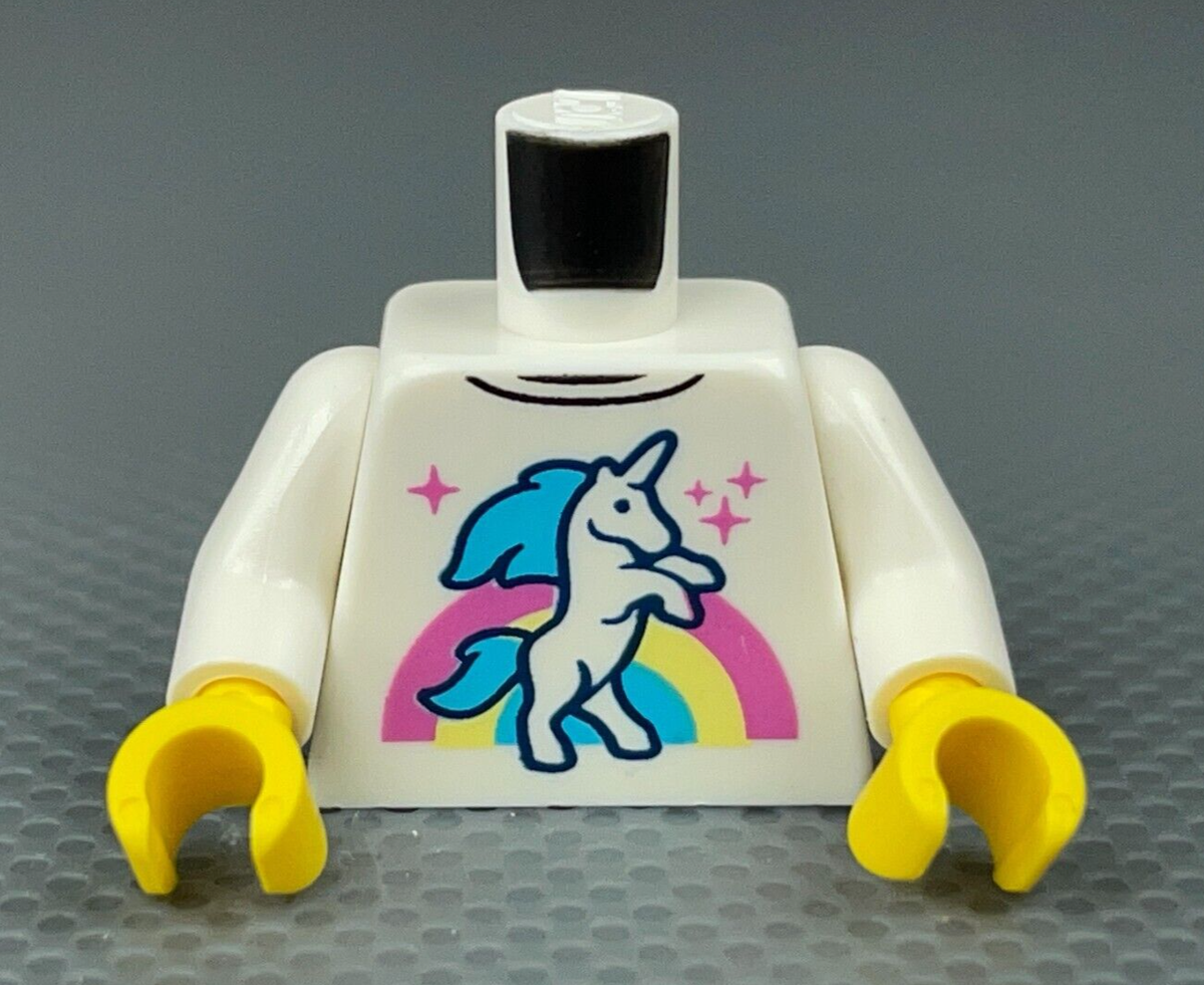 LEGO Minifigure White Torso Unicorn Sparkles Rainbow Series 24 Rockin Horse  Girl
