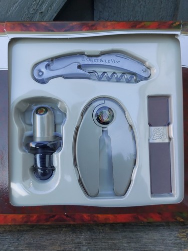 L'OBJET & LE VIN Wine Lovers Gift Set New Bottle Opener - Picture 4 of 6