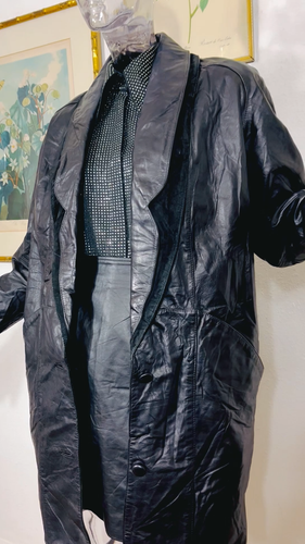 Vintage 80s Pelle Studio Black Genuine Leather Jacket Oversized Blazer Coat M - Video 1 of 1
