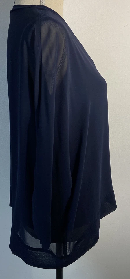 Last Tango Women’s Blouse Top V Neck Navy Small - Изображение 3 из 4