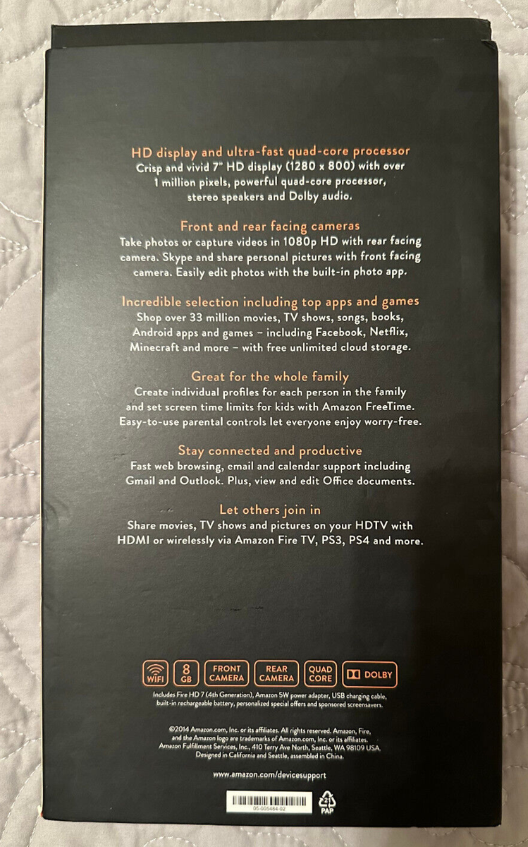 NEW Amazon Fire HD (4th Generation) 8GB, Wi-Fi, 7-Inch Display
