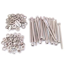 100x M3 x 45mm Socket Head Cap Screws Stainless Steel Allen Socket Nuts Washers