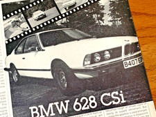 BMW 628 CSi E24 - COLLECTIBLE FRAMEABLE ORIGINAL CLASSIC CAR ROAD TEST REVIEW