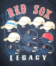Legacy BOSTON RED SOX 1903 12 15 16 18 67 75 2004 07 08 Caps (LG) T-Shirt Tags