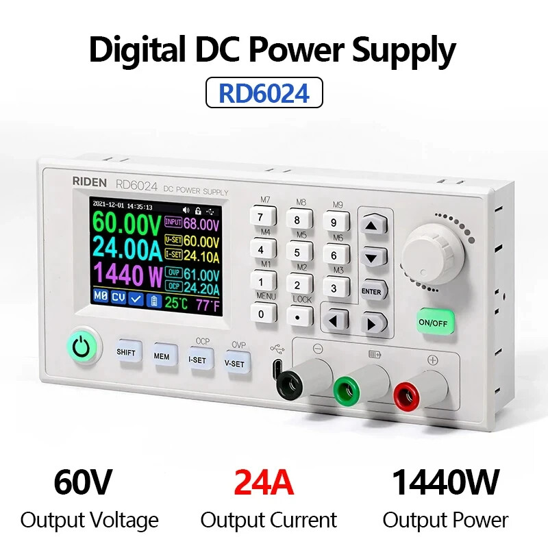 60V 24A USB DC Step Down Voltage Bench Regulated Power Supply Buck Converter