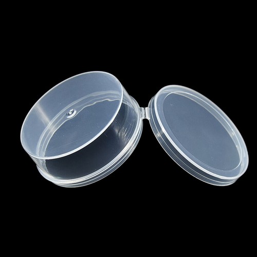Round Clear Lidded Small Plastic Box Home Organizer Jewelry Beads Storage Boxes - Picture 3 of 9