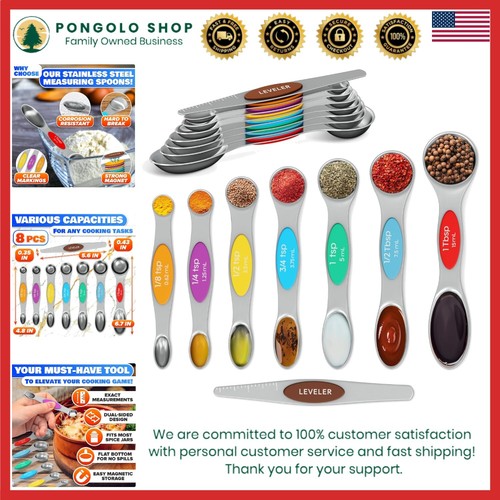 Magnetic Measuring Spoons Set Stainless Steel 7 Pcs Kitchen Baking Cooking Tools