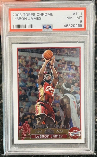 2003 Topps Chrome #111 Lebron James RC Rookie PSA 8 🔥