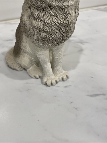 Vintage Sandicast Gray Howling Wolf Sculpture #M502 - Picture 5 of 8