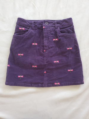 KC Parker Girls Purple Dragonfly Corduroy Skirt  Size 10