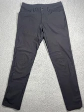 Lululemon ABC Tech Pants Mens 32 Black Everyday Commuter Travel Slim