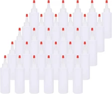 Bekith 30 Pack Small Plastic Squeeze Condiment Bottles with 4 Ounce, clear 