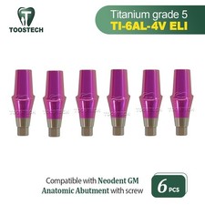 6pcs Straight Anatomic Abutment Cemented abutment fits Neodent GM GH1.5-4.5mm