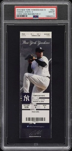Aaron Judge Debut Ticket PSA 10 2016 MLB Rookie Yankees