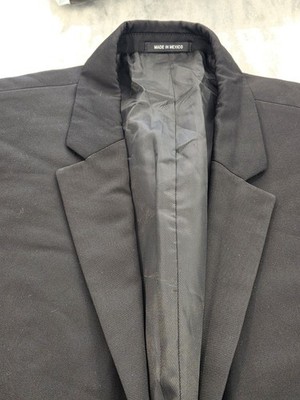 38R Men's Black By Vera Wang Tuxedo Jacket Wool Formal Suit Sport Coat (39 Slim)