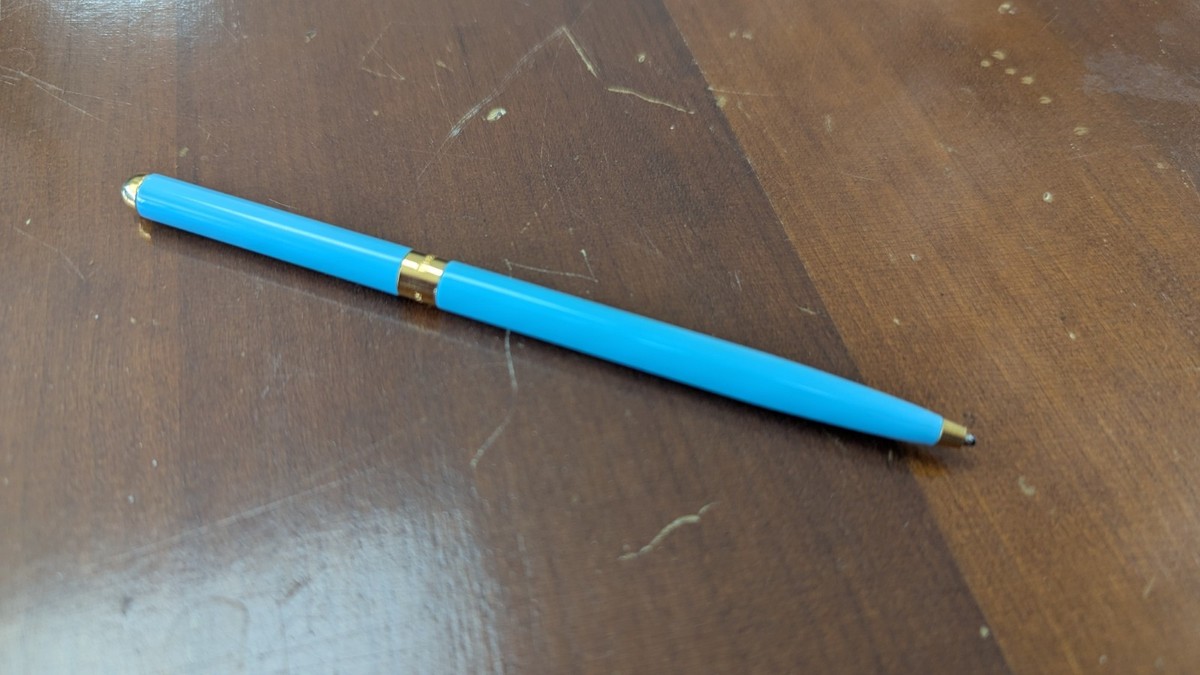 Tiffany & Co. 水色ボールペン 本体 Tiffany & Co. Aqua Turquoise Blue Ballpoint Pen Gold Brass Accent
