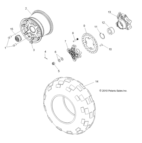 Moyeu de roue Polaris, arrière, pour modèles RZR, origine OEM - 5137278 - Photo 5 sur 5