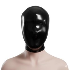 Latex Mask Rubber Microporous Hood Mask Open Mouth with Back Zipper Club Custome