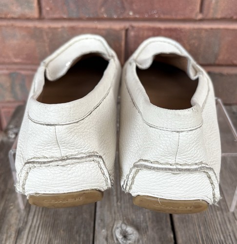 COACH Shoes Amber Size 9.5B Ivory Cream Driving Mocs Slip On Flat Loafers A00276 - Picture 11 of 14