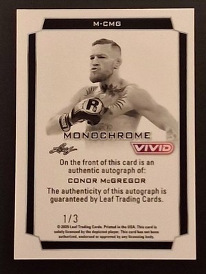 2025 Leaf Vivid Baseball #M-CMG Conor McGregor AUTO