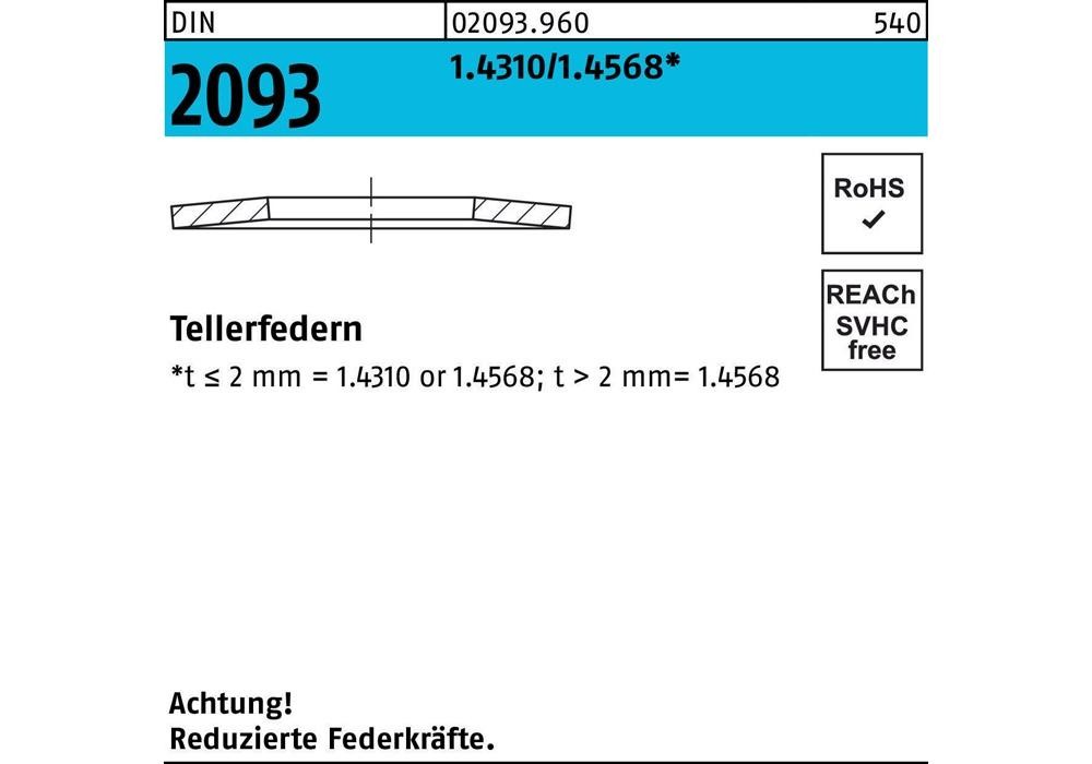 Направляющая рейхера DIN 2093 18 x 9,2x0,7 1.4310/1.4568