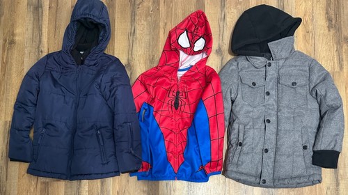 Boy’s Size 7 Size 6-7 Coat LOT of 3 Jacket Cold Weather Zip Up Spiderman - Picture 17 of 17