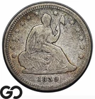 1839 Seated Liberty Quarter, Better Date In Series