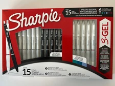 SHARPIE 15 Gift Pack S-GEL PENS Special Edition with 6 Ink COLORS, Medium .7mm
