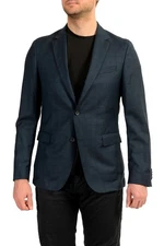 Hugo Boss Men's "Nobis6" Slim Fit Plaid Two Button 100%Wool Blazer US 38R IT 48R