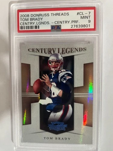 2008 Tom Brady DONRUSS THREADS CENTURY LEGENDS MINT 9 PSA.
