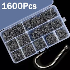 Fishing Hooks Carbon Steel Strong Sharp Silver Circle Fishhook 3#-12# Jig Barbed