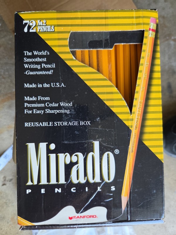 46 Vintage Mirado Pencils USA No. 2 Cedar Sanford Original Box Pencils Open Box