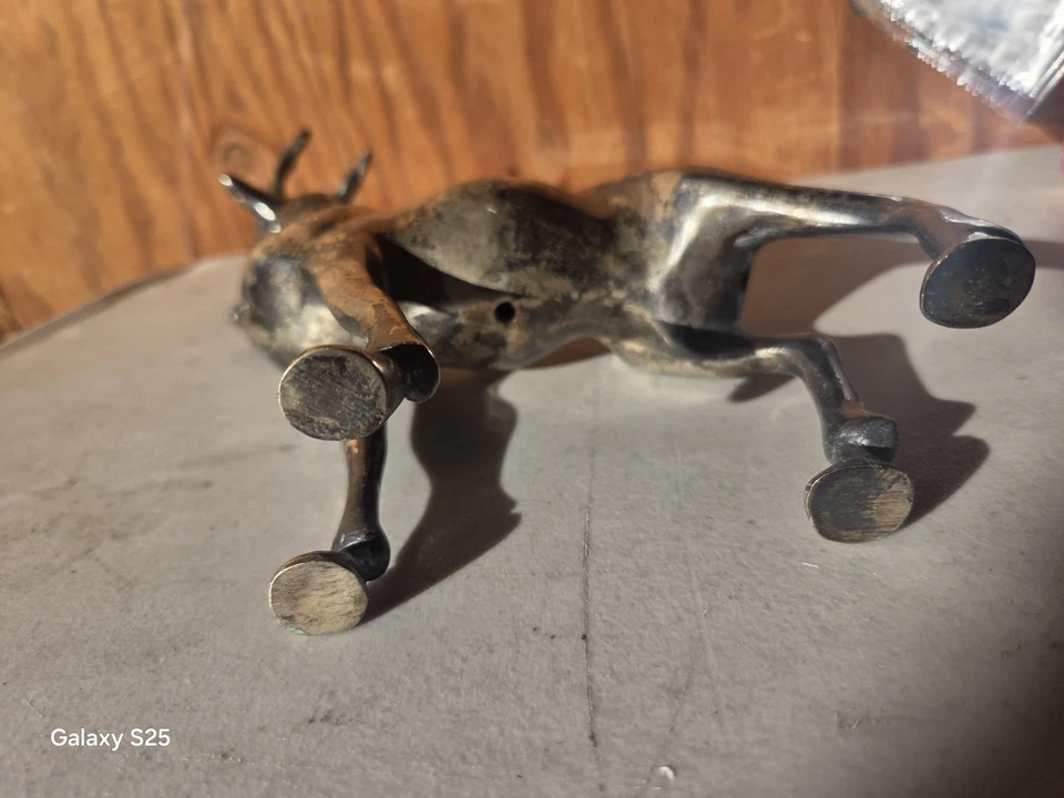 Ciervo Buck grande vintage de latón 8x10 Foto 3 de 3