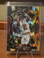 2025 Panini Select - Concourse Emeka Egbuka #37 Black & Orange Shock Prizm (RC)