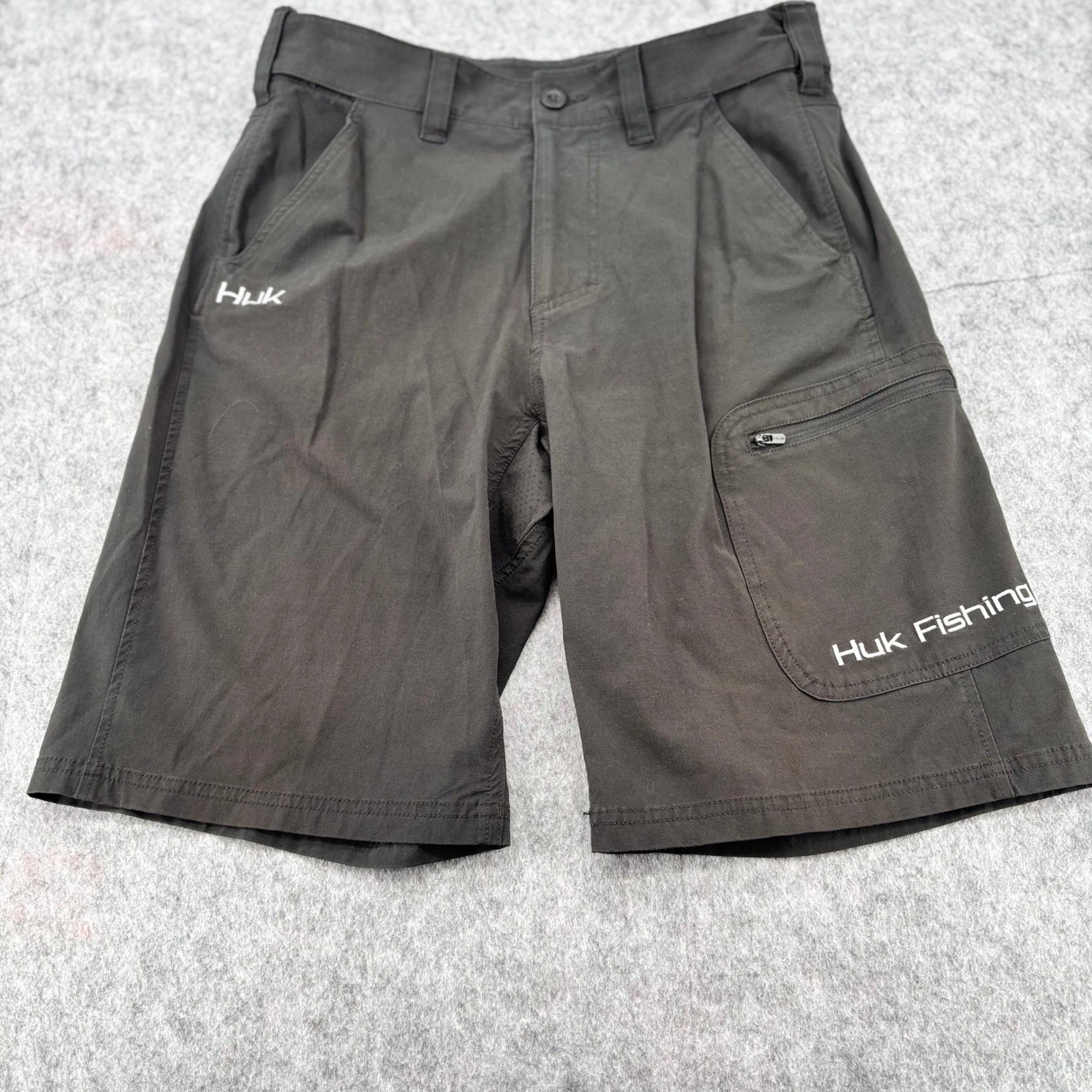 Huk Fishing Mens Shorts Charcoal Gray Cargo Zipper Pockets Performance Size 32
Opens in a new window