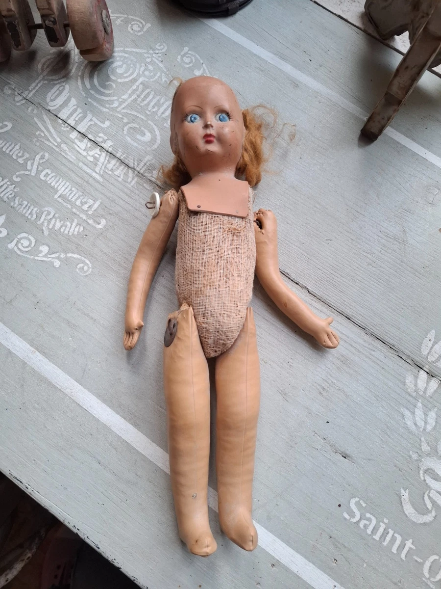ANCIEN POUPON FRANCE H20 yeux dormeur tronc du corps rembourrage paille
