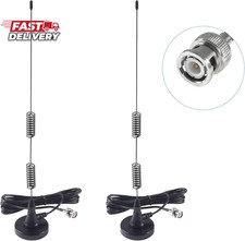 2Pcs Police Scanner Antenna HF VHF UHF 20-1300Mhz BNC Male Antenna for Radio Sha