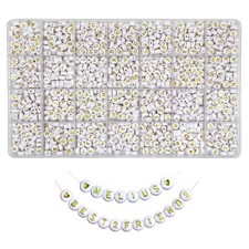 Melius Acrylic Gold Letter Beads, 1450 Pcs 4x7mm Round Alphabet 4x7mm,
