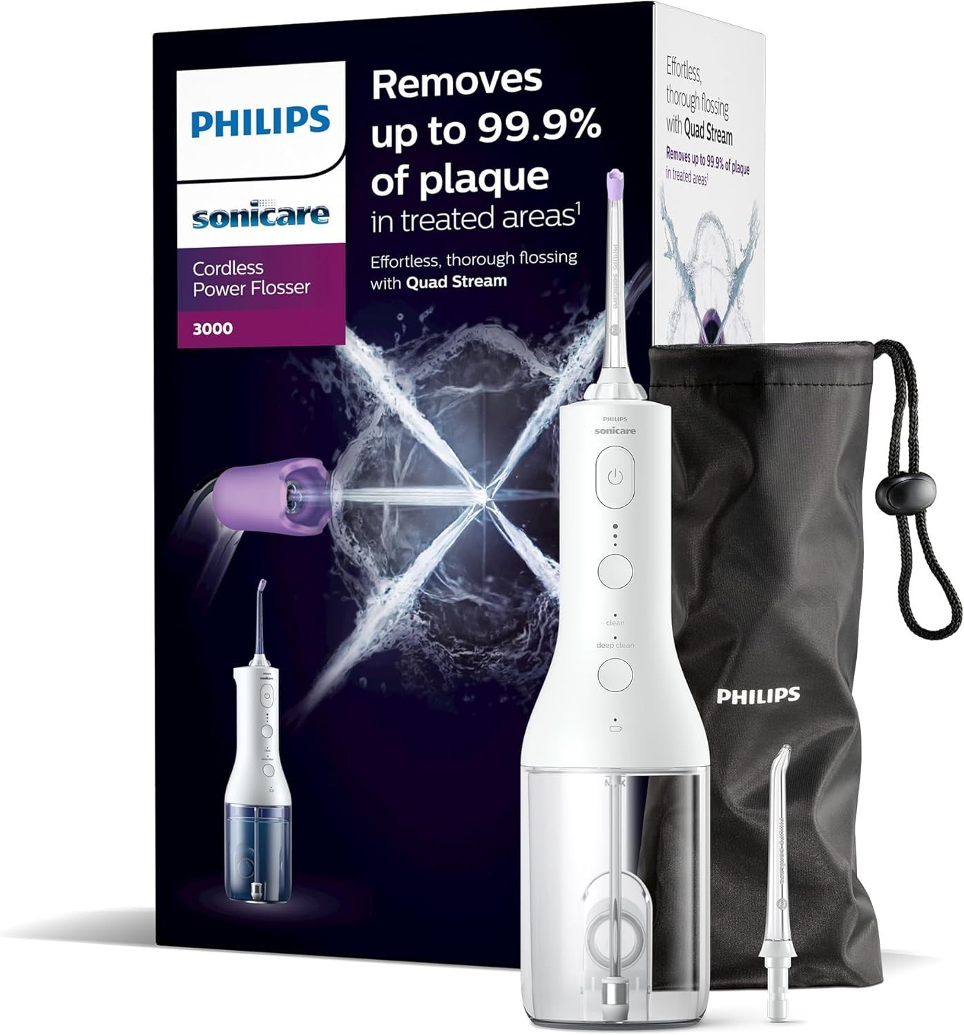 Philips Sonicare Cordless Power Flosser 3000 Oral Irrigator HX3826/31 - White