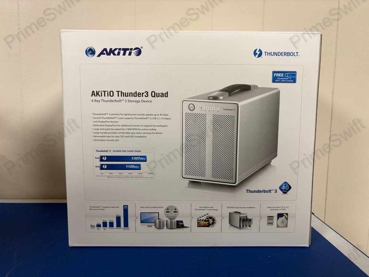 AKiTiO Thunder3 Quad 4-Bay Thunderbolt 3 Storage Enclosure 40Gbps
