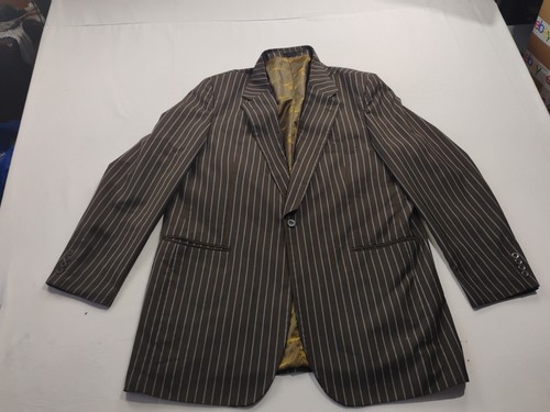 Stacy Adams Superlative 150er Retro Herren 48L 42W Full 3 Set Anzug braun gestreift - Bild 2 von 22