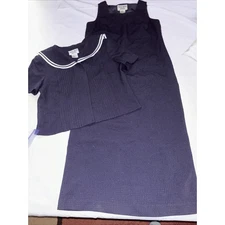 Plaza South Sleevless Dress & Short Sleeves Button Top Salior Themed Size 8p