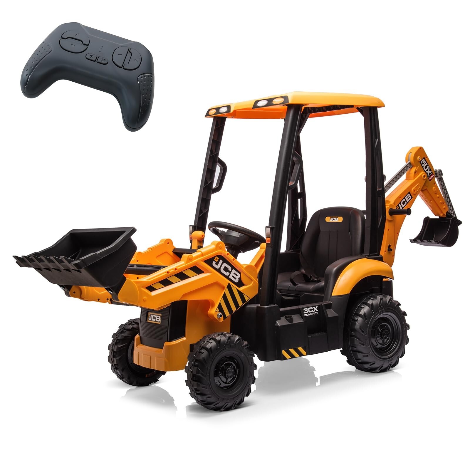 12V Kids Ride on Tractor Excavator Bulldozer Remote 4-in-1 Fun Toys Truck Digger