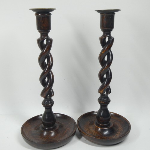 Antique Barley Twist Wooden Candlesticks Candle Holders Pair 12" Tall - Picture 12 of 14