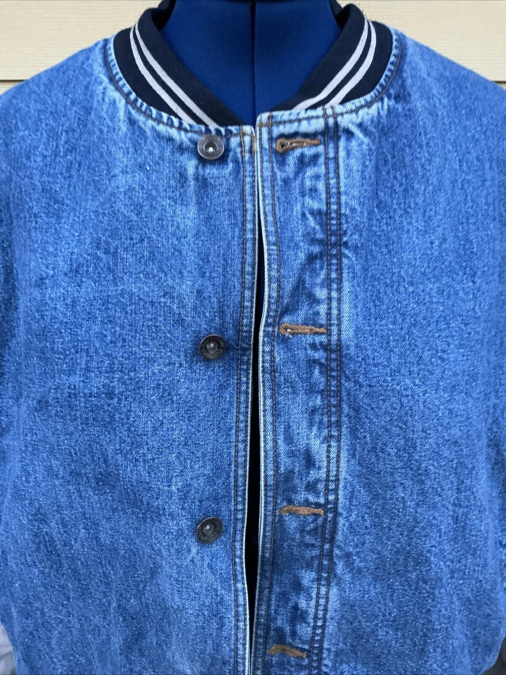 Chaqueta acolchada vaquera vintage Austin Clothing Co Varsity Slammer talla XL Foto 2 de 4